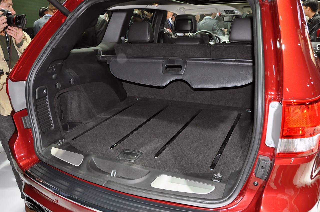 2012 Jeep Grand Cherokee SRT8 rear cargo area at the 2011 New York Auto Show