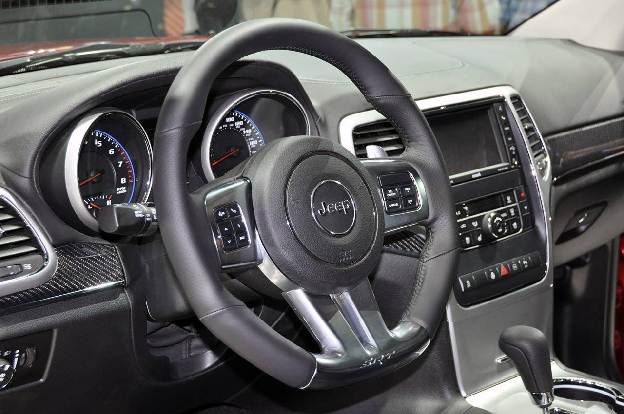 2012 Jeep Grand Cherokee SRT8 steering wheel at the 2011 New York Auto Show