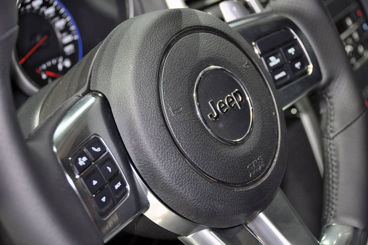 2012 Jeep Grand Cherokee SRT8 steering wheel at the 2011 New York Auto Show