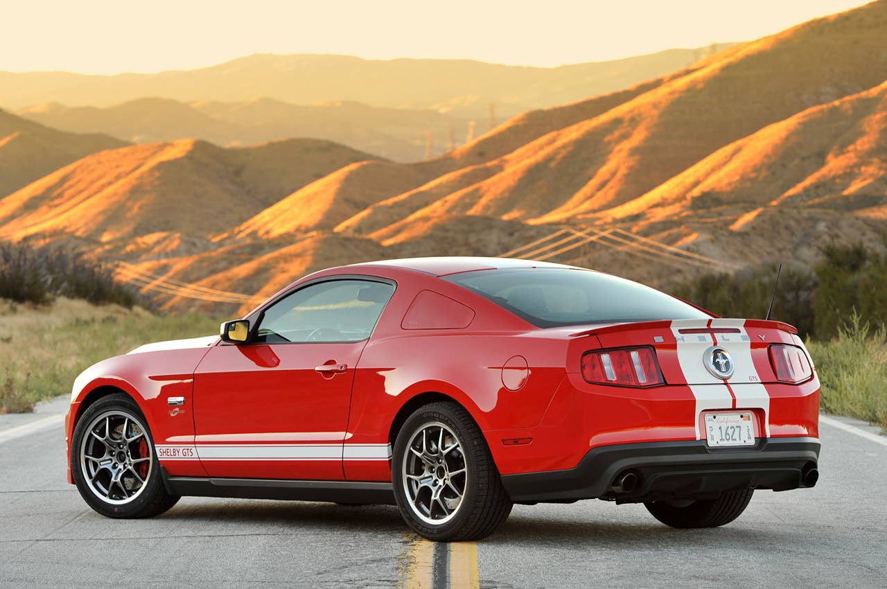 2012 Shelby GTS rear 3/4 view
