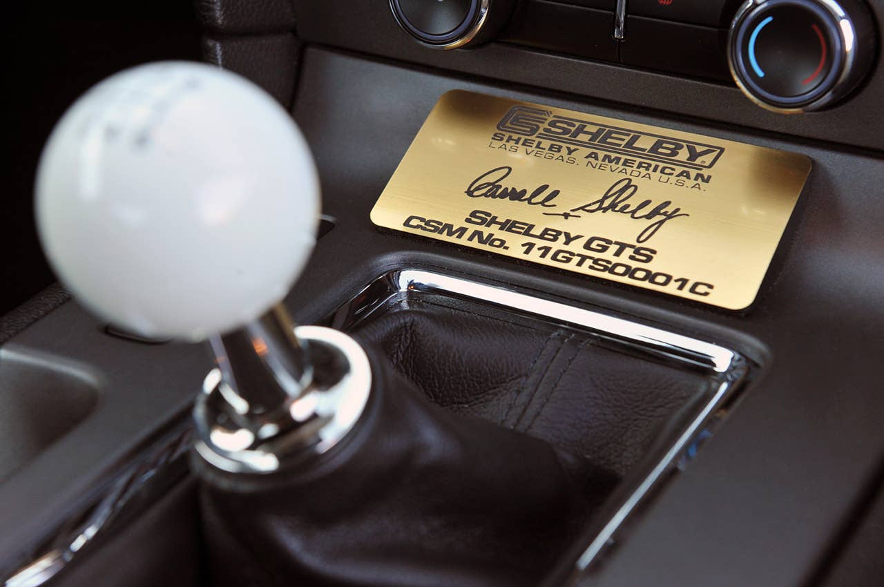 2012 Shelby GTS plaque