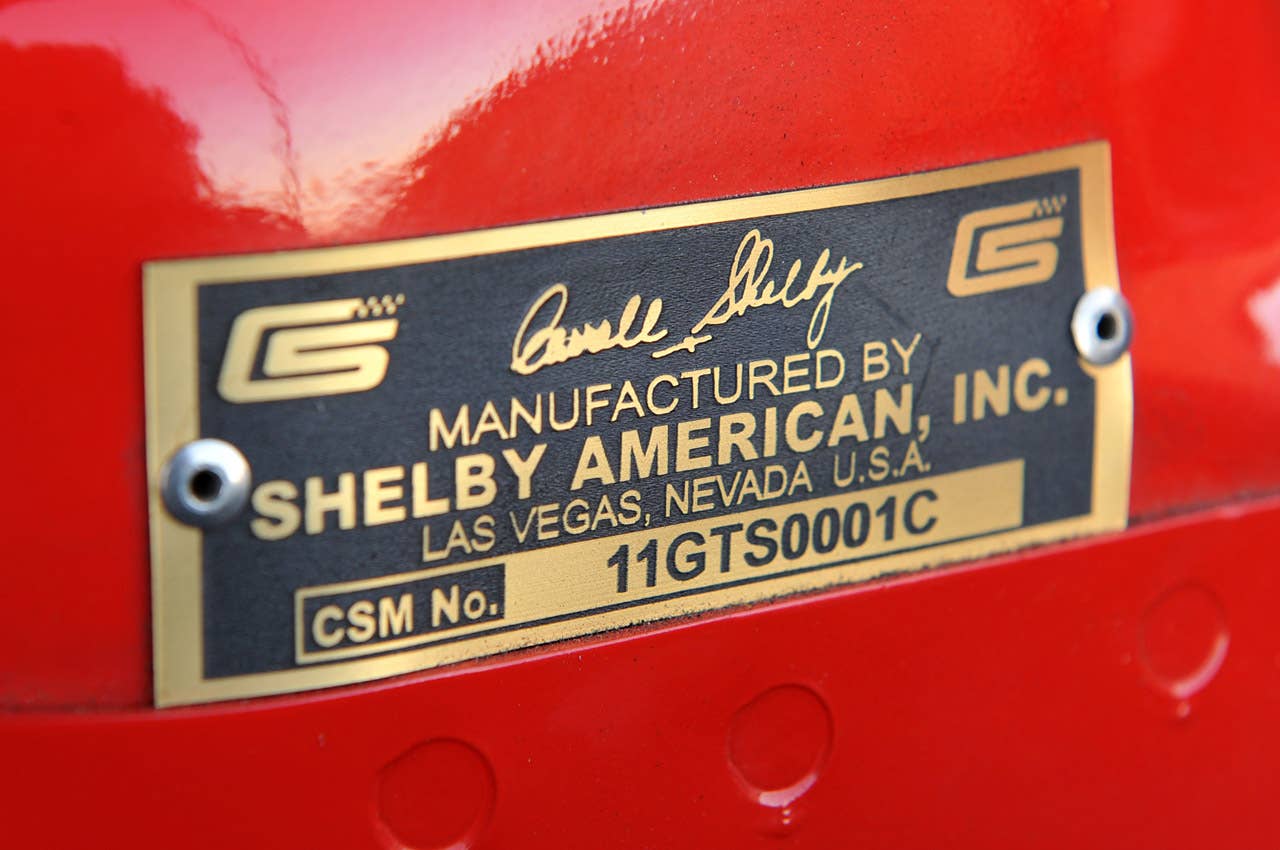 2012 Shelby GTS engine bay plaque