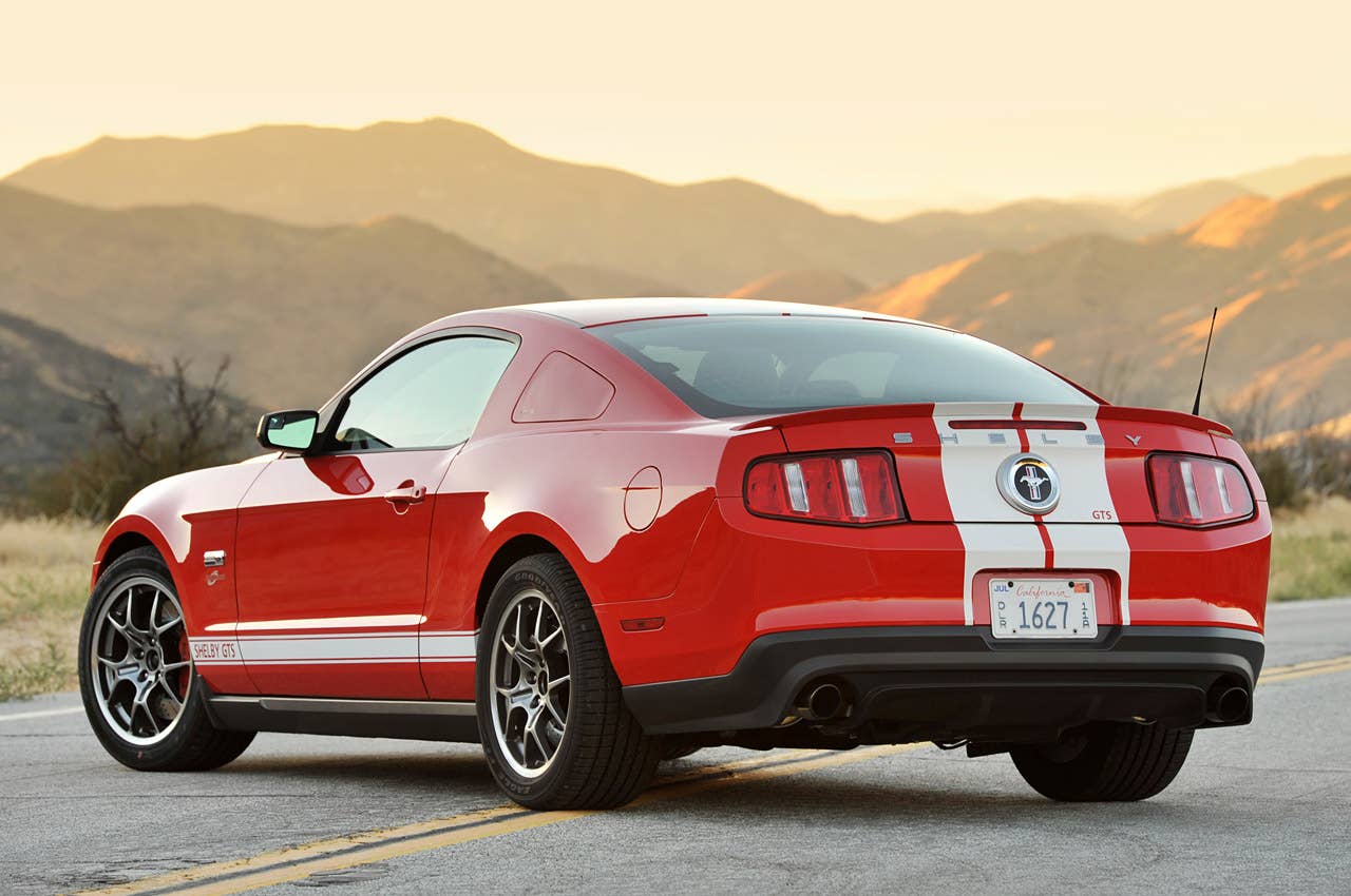 2012 Shelby GTS rear 3/4 view