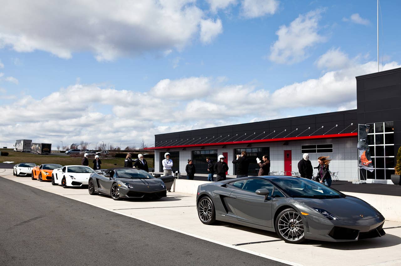 Lamborghini Gallardos on track
