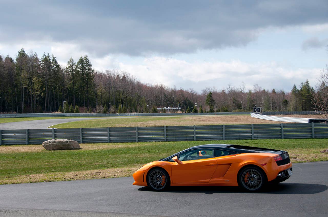 2011 Lamborghini Gallardo LP 550-2 Bicolore rear 3/4 view
