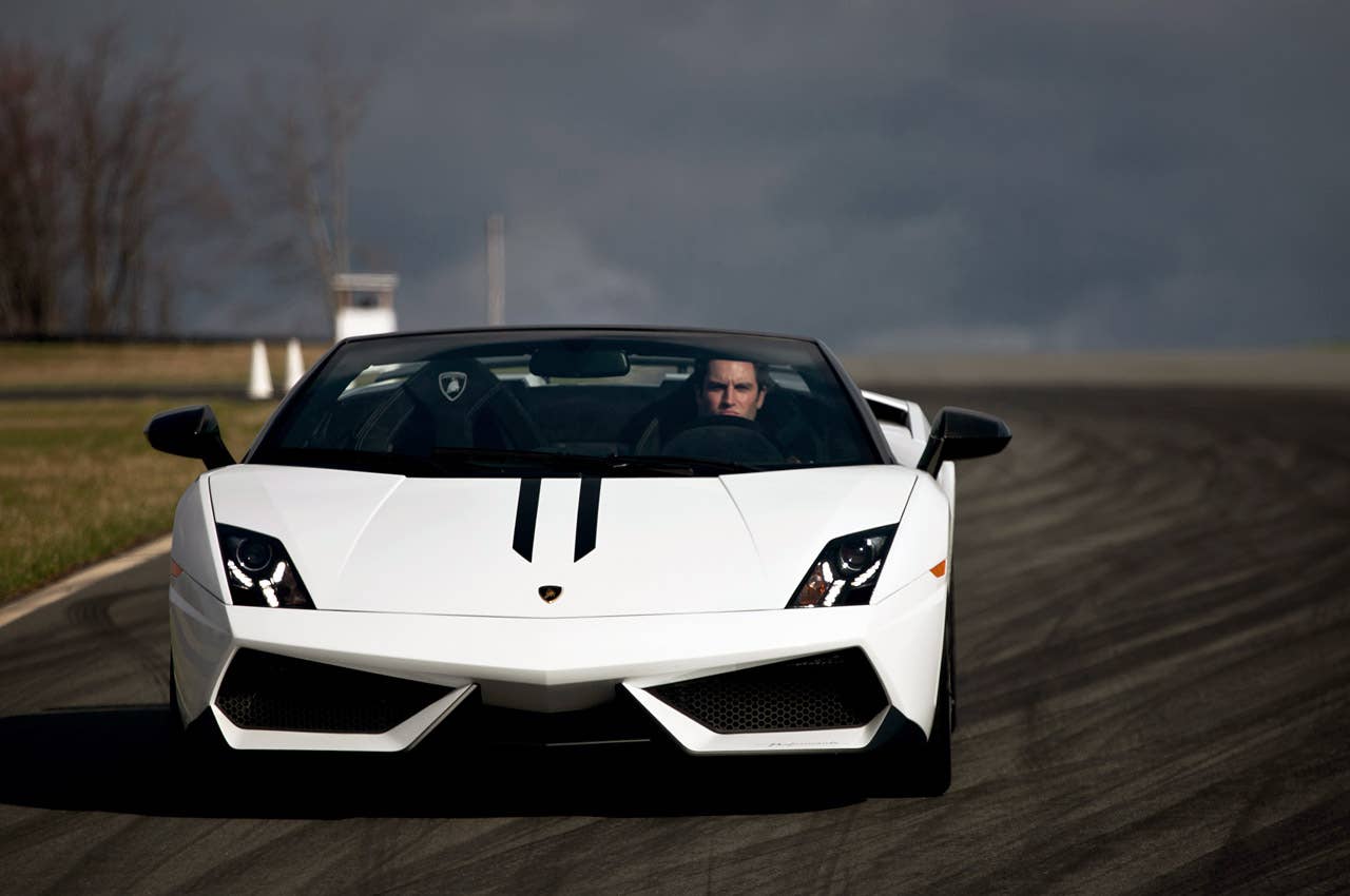 2011 Lamborghini Gallardo LP 570-4 Spyder Performante on track
