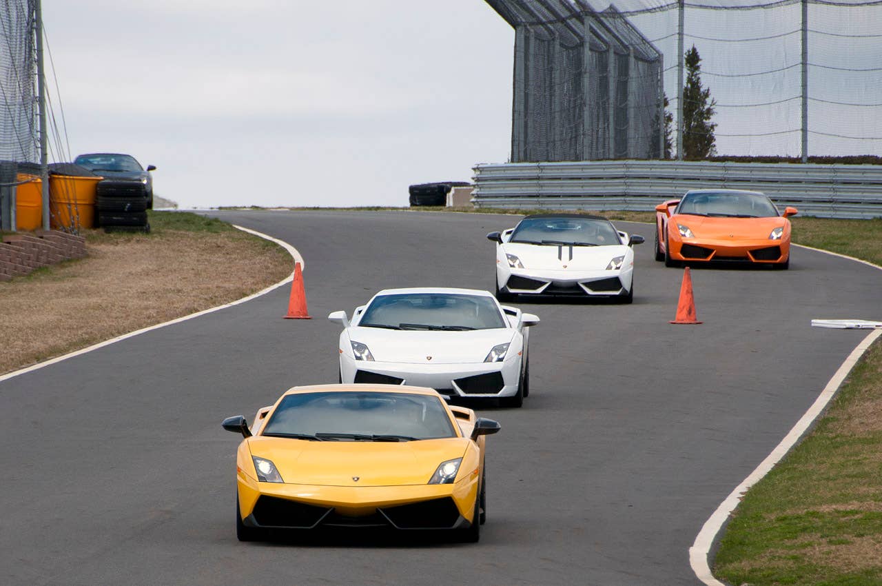 Lamborghini Gallardos on track