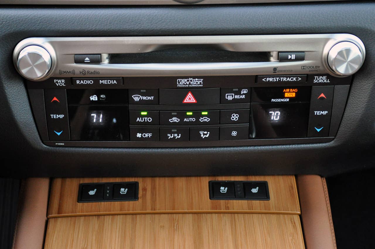 2013 Lexus GS 450h audio and climate controls