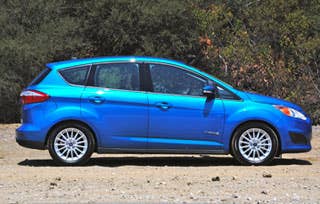 The new C-Max Hybrid arrives with a distinctive profile that Ford hopes people will begin to associate with fuel economy.  Note the high roof line and big windows, which provide for excellent visibility while driving.