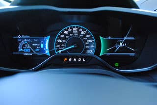 The SmartGauge on the C-Max Hybrid can turn any lead foot into a hypermiler with just a little training. The system provides a number of different setups to satisfy nearly every driver.