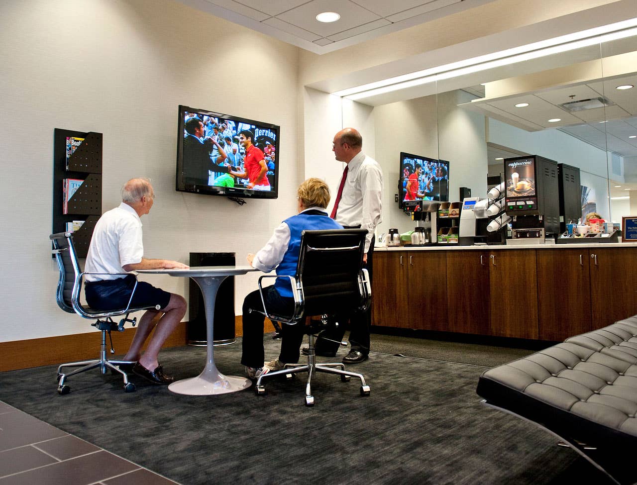 New Cadillac Dealership coffee bar