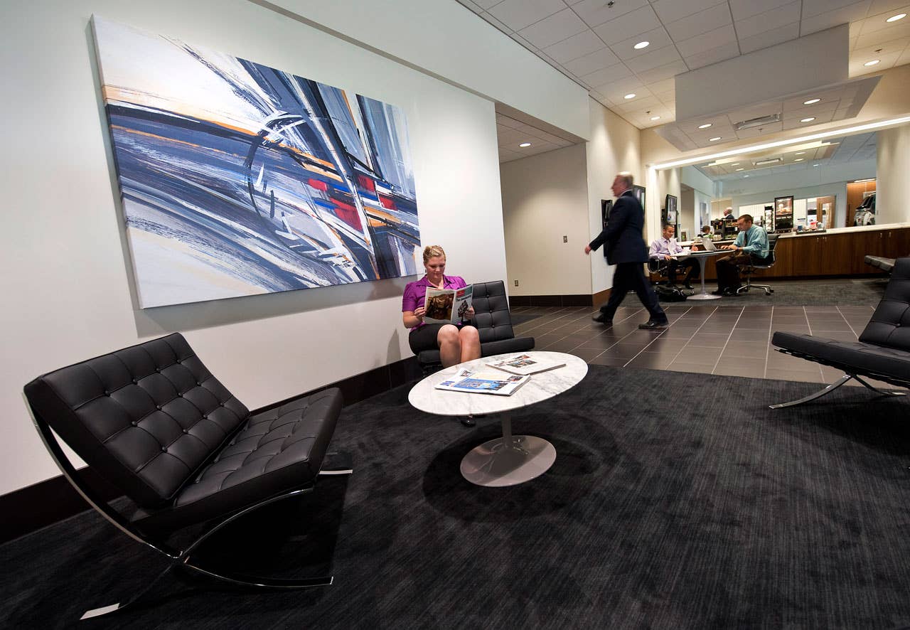 New Cadillac Dealership waiting area