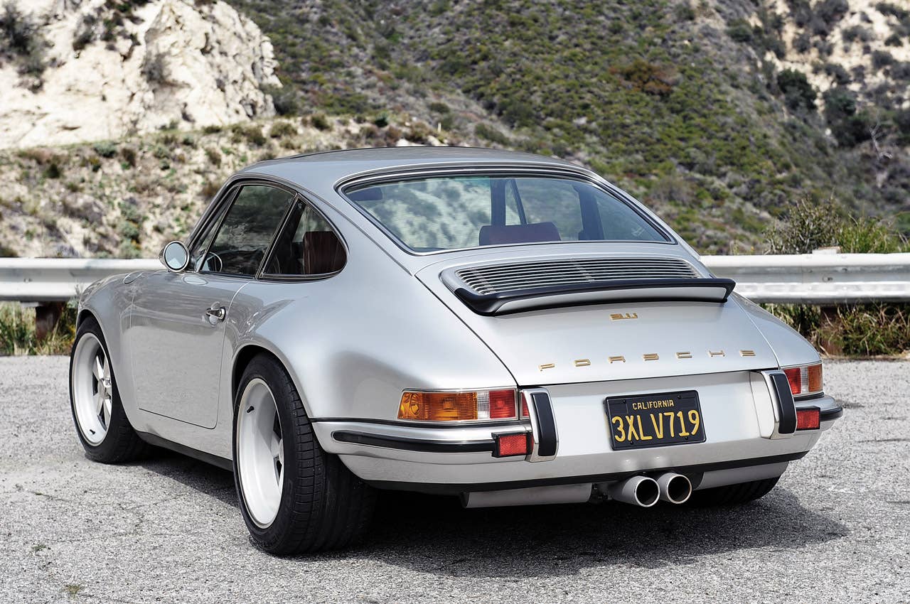 Porsche 911 Restored by Singer rear 3/4 view