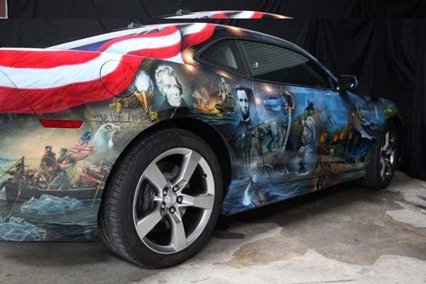 Airbrushed 2011 Chevrolet Camaro rear 3/4