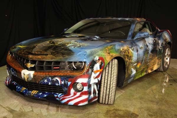 Airbrushed 2011 Chevrolet Camaro front 3/4