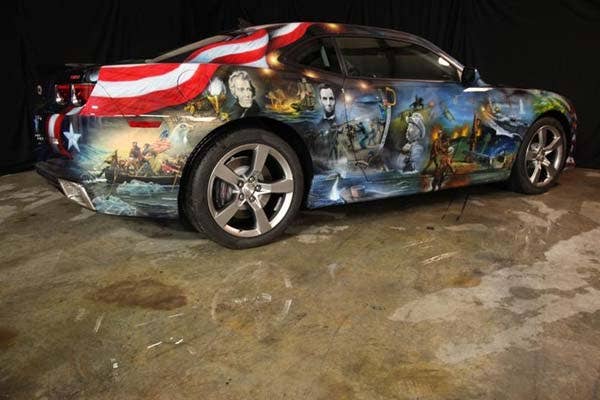 Airbrushed 2011 Chevrolet Camaro rear 3/4