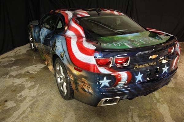 Airbrushed 2011 Chevrolet Camaro rear 3/4