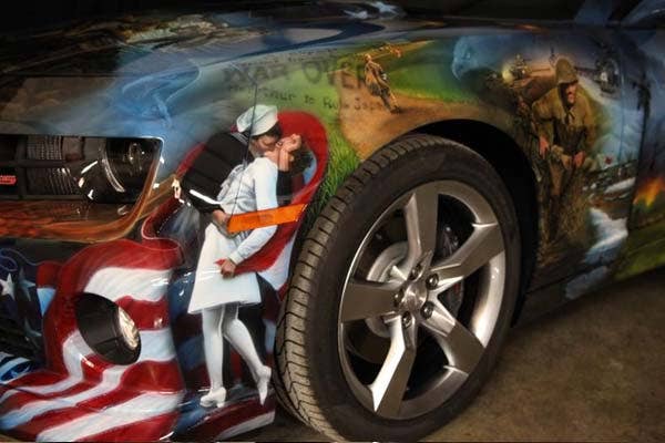Airbrushed 2011 Chevrolet Camaro front fender