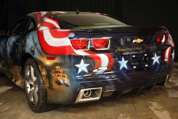 Airbrushed 2011 Chevrolet Camaro rear 3/4
