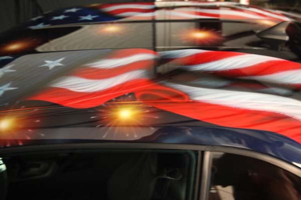 Airbrushed 2011 Chevrolet Camaro roof
