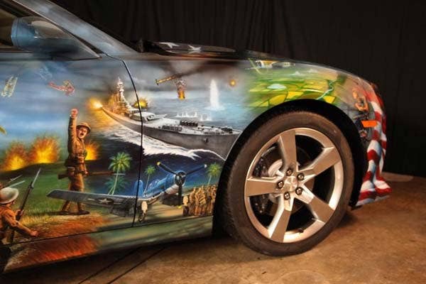 Airbrushed 2011 Chevrolet Camaro front fender