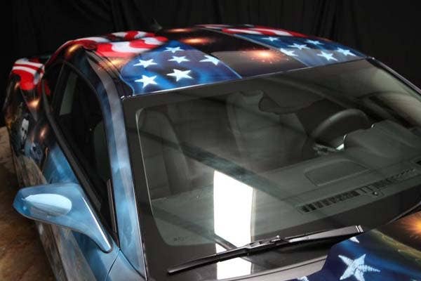 Airbrushed 2011 Chevrolet Camaro roof