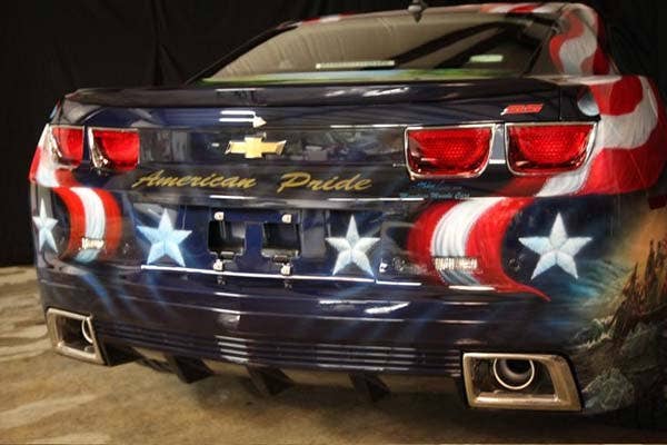 Airbrushed 2011 Chevrolet Camaro rear 3/4