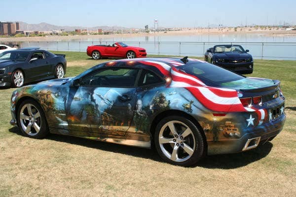 Airbrushed 2011 Chevrolet Camaro rear 3/4