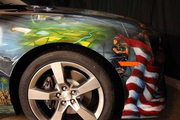 Airbrushed 2011 Chevrolet Camaro passenger fender