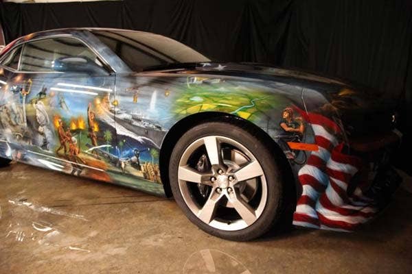Airbrushed 2011 Chevrolet Camaro front 3/4