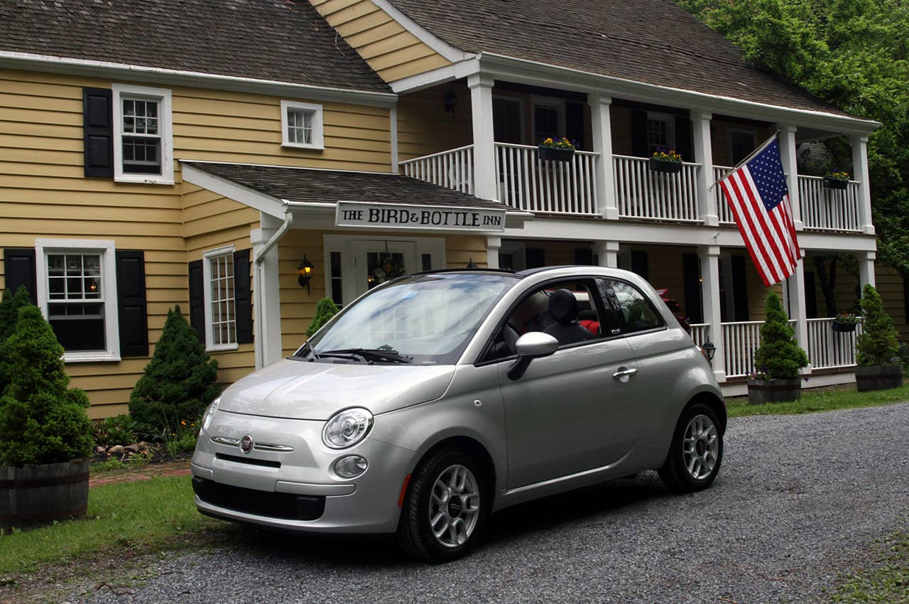 2012 Fiat 500C front 3/4 view