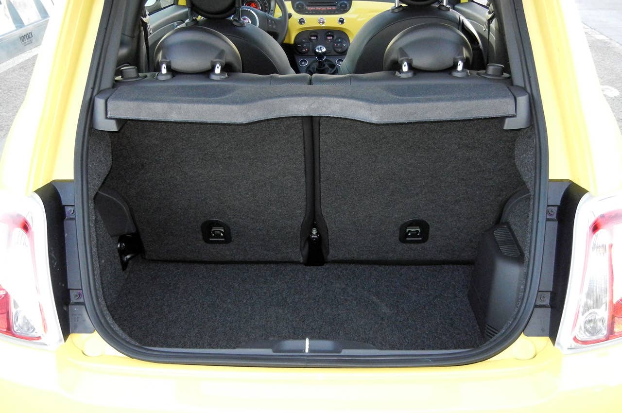 2012 Fiat 500 rear cargo area