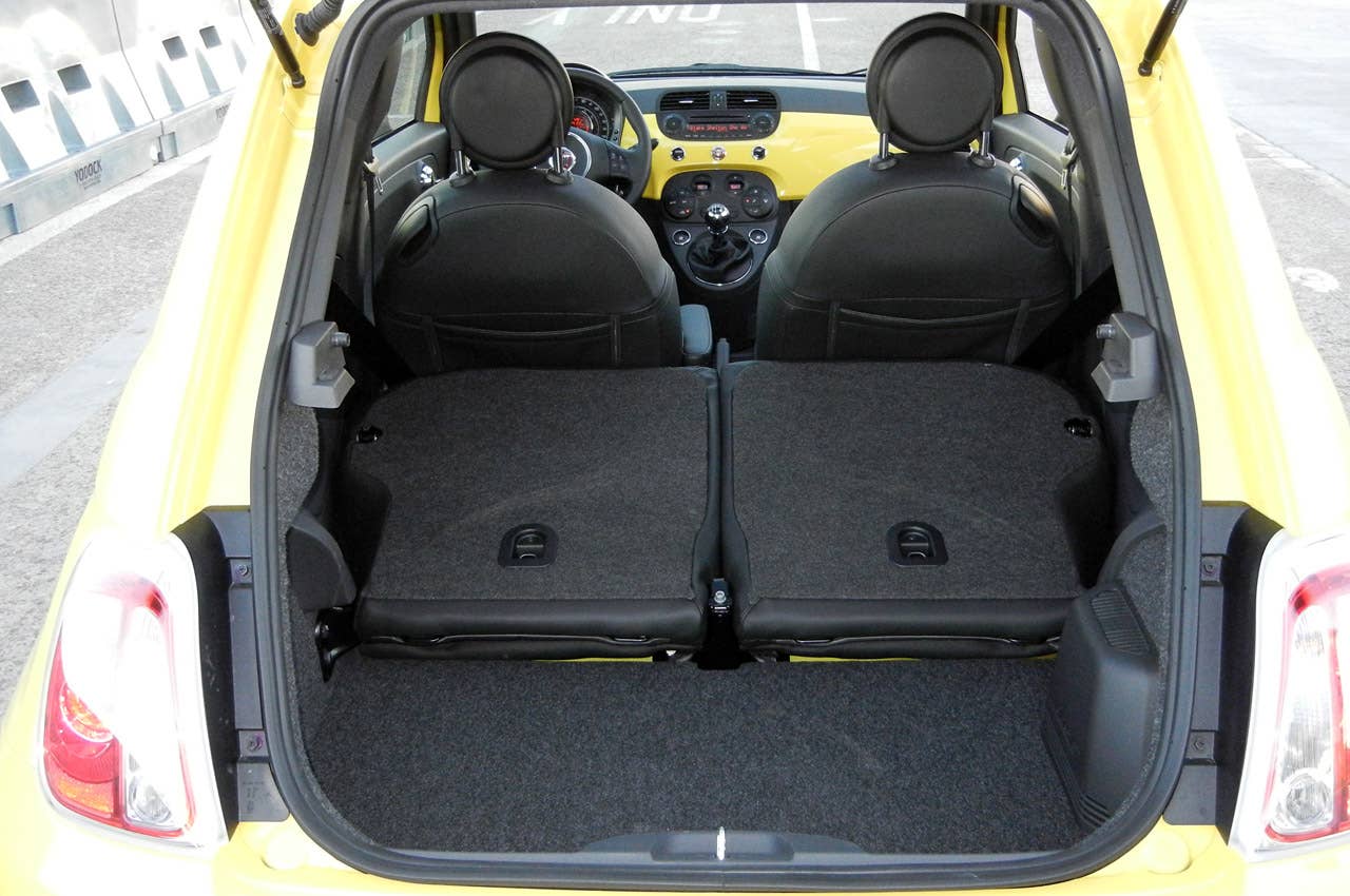 2012 Fiat 500 rear cargo area