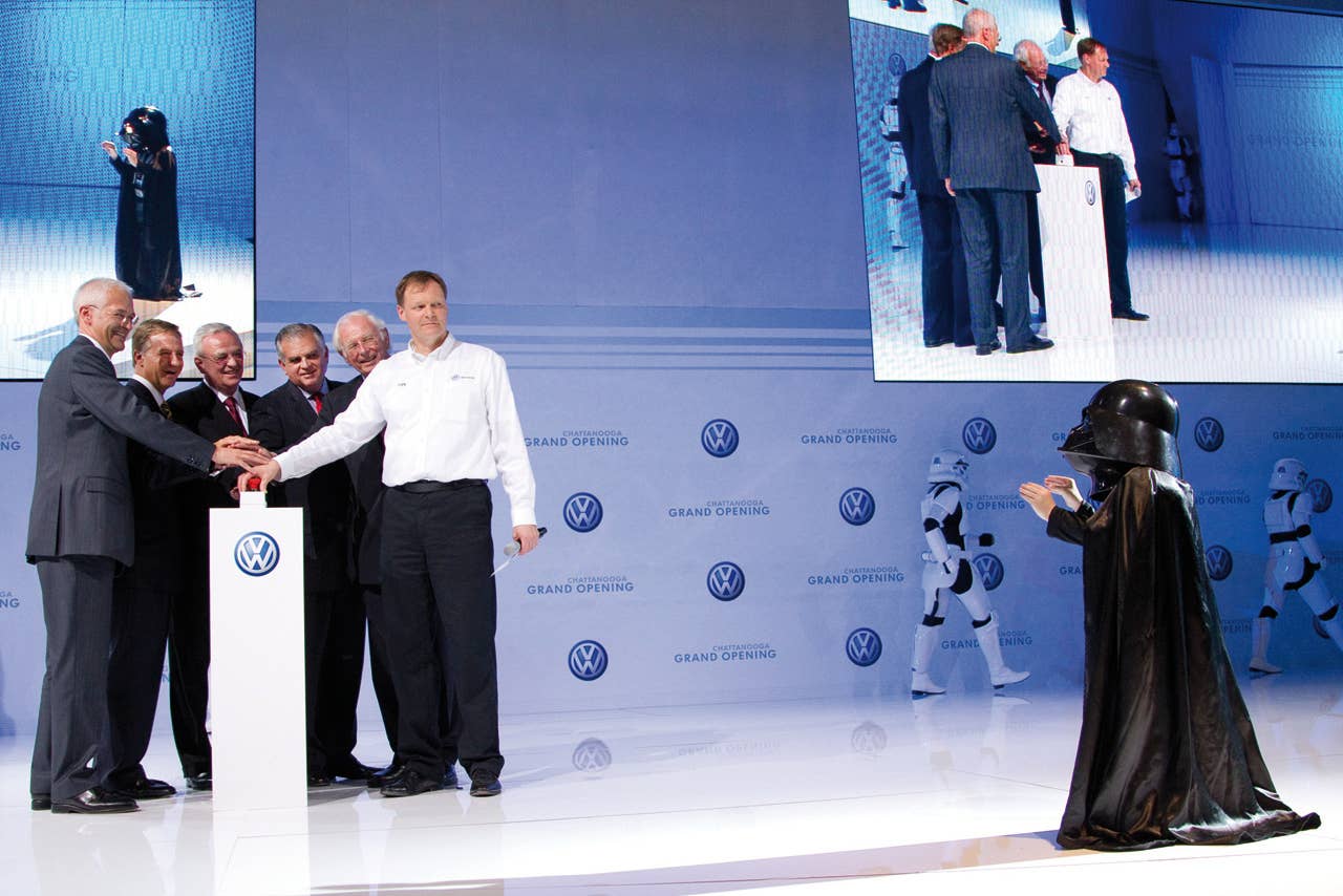 Tiny Vader at Volkswagen Chattanooga inauguration