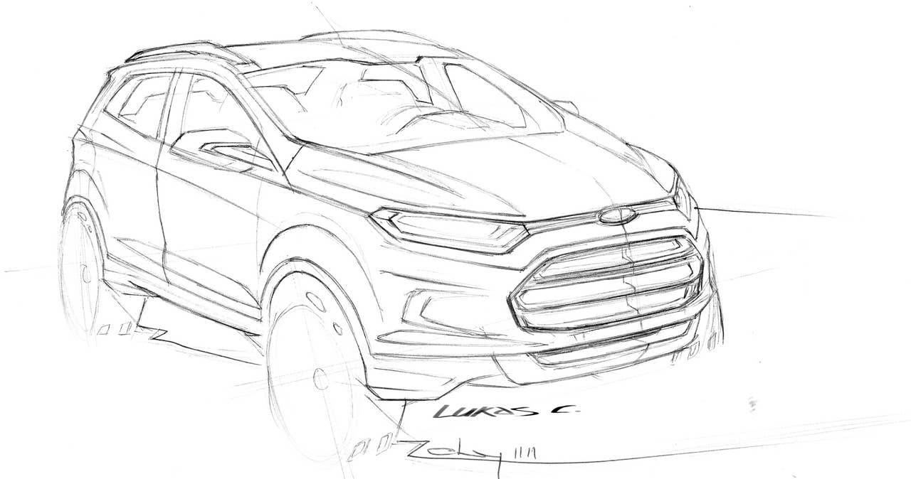 Early design sketches of the all-new Ford EcoSport. (01/04/2012)