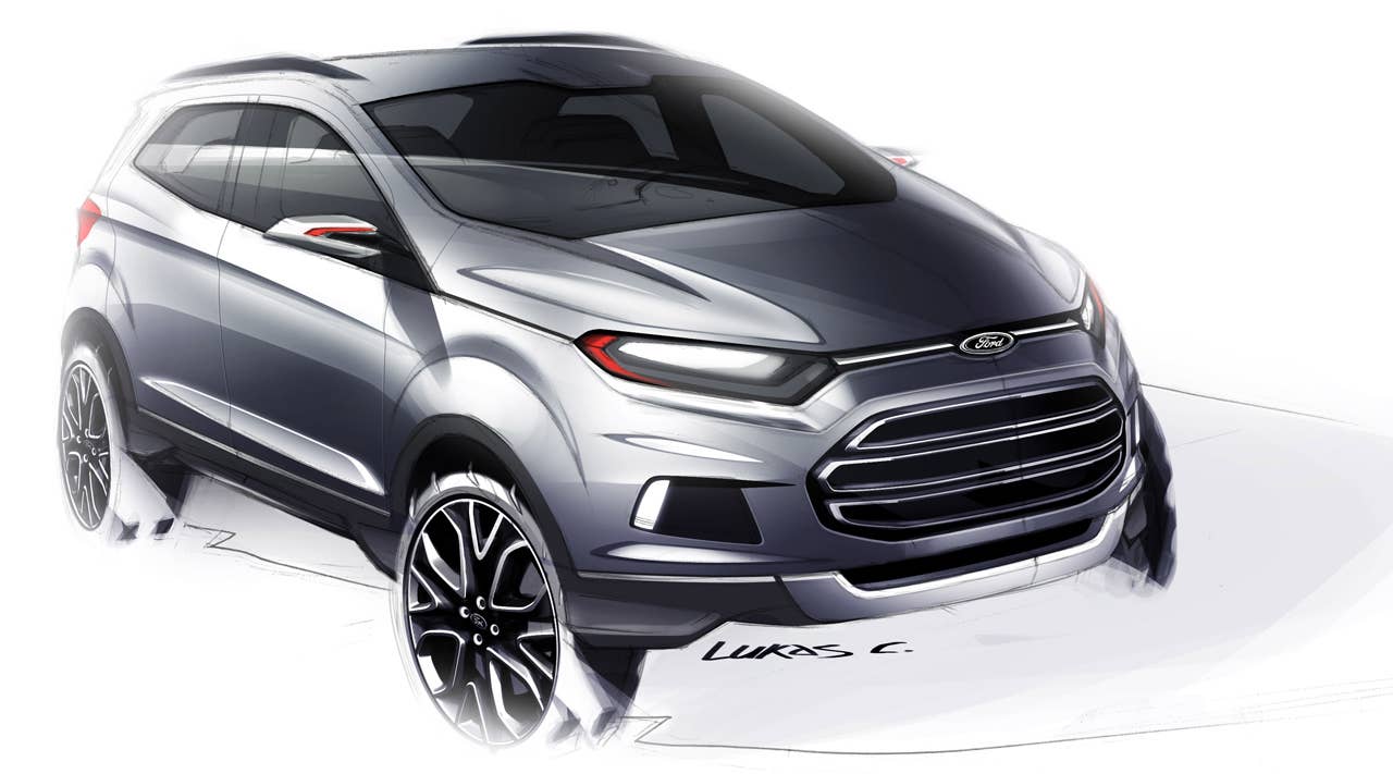 Early design sketches of the all-new Ford EcoSport. (01/04/2012)