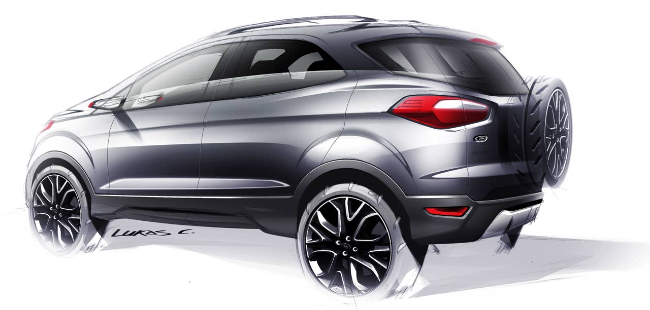 Early design sketches of the all-new Ford EcoSport. (01/04/2012)