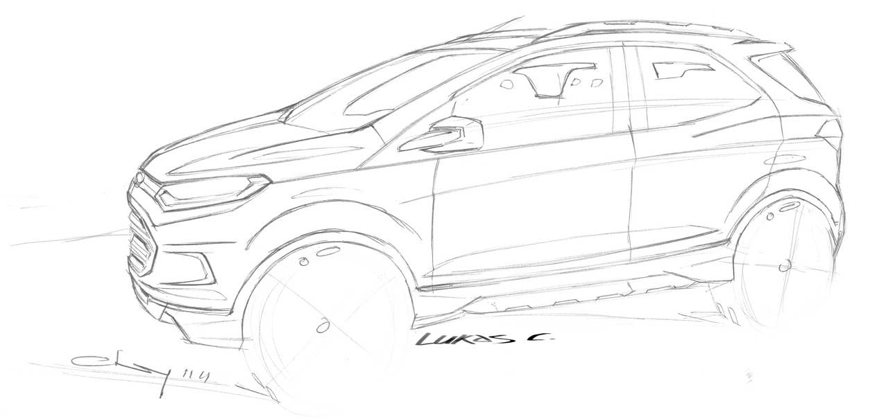 Early design sketches of the all-new Ford EcoSport. (01/04/2012)