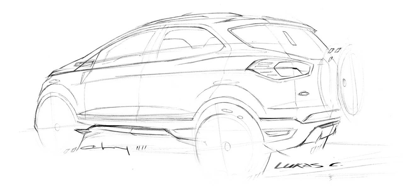 Early design sketches of the all-new Ford EcoSport. (01/04/2012)