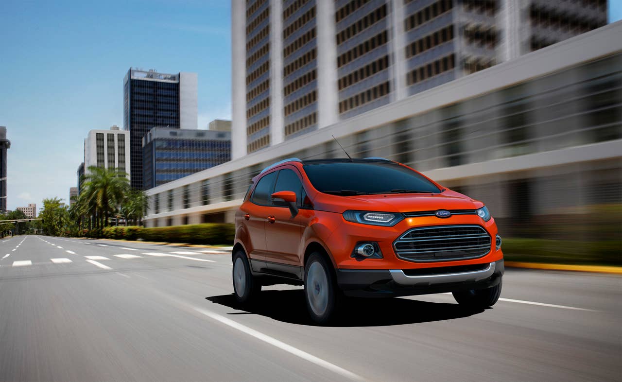 Ford previews the all-new Ford EcoSport at Auto Expo 2012 in New Delhi. The compact SUV was designed to combine best-in-class design, technology, quality and safety aimed at attracting a new generation of consumers in different global markets. (01/04/2012)