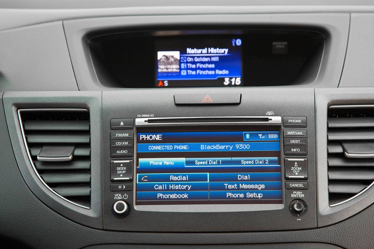 2012 Honda CR-V EX-L AWD interior with available with Honda Satellite-Linked Navigation System (Bluetooth HandsFreeLink)