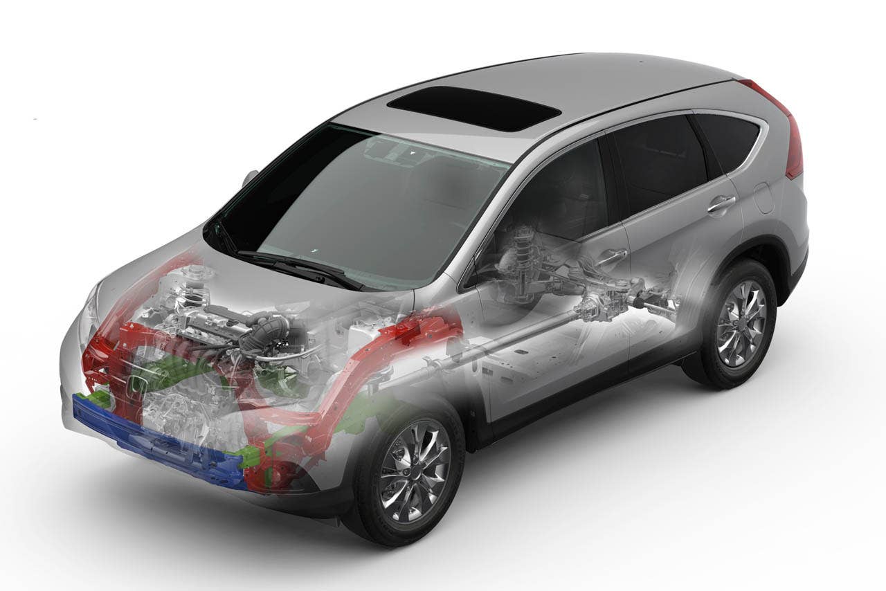2012 Honda CR-V technical illustration: full body ghosted