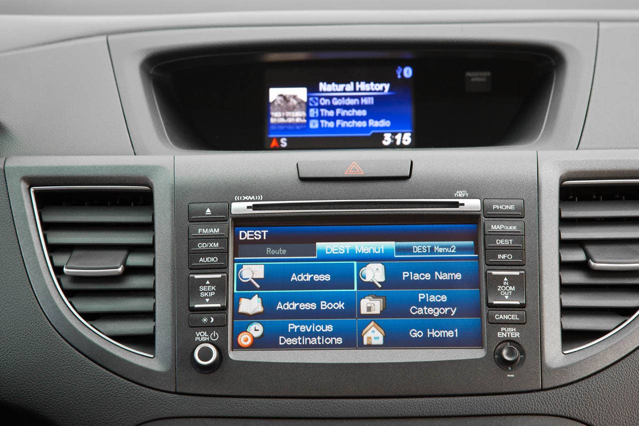 2012 Honda CR-V EX-L AWD interior with available with Honda Satellite-Linked Navigation System