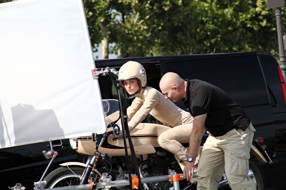 Keira Knightley on a Ducati for Chanel