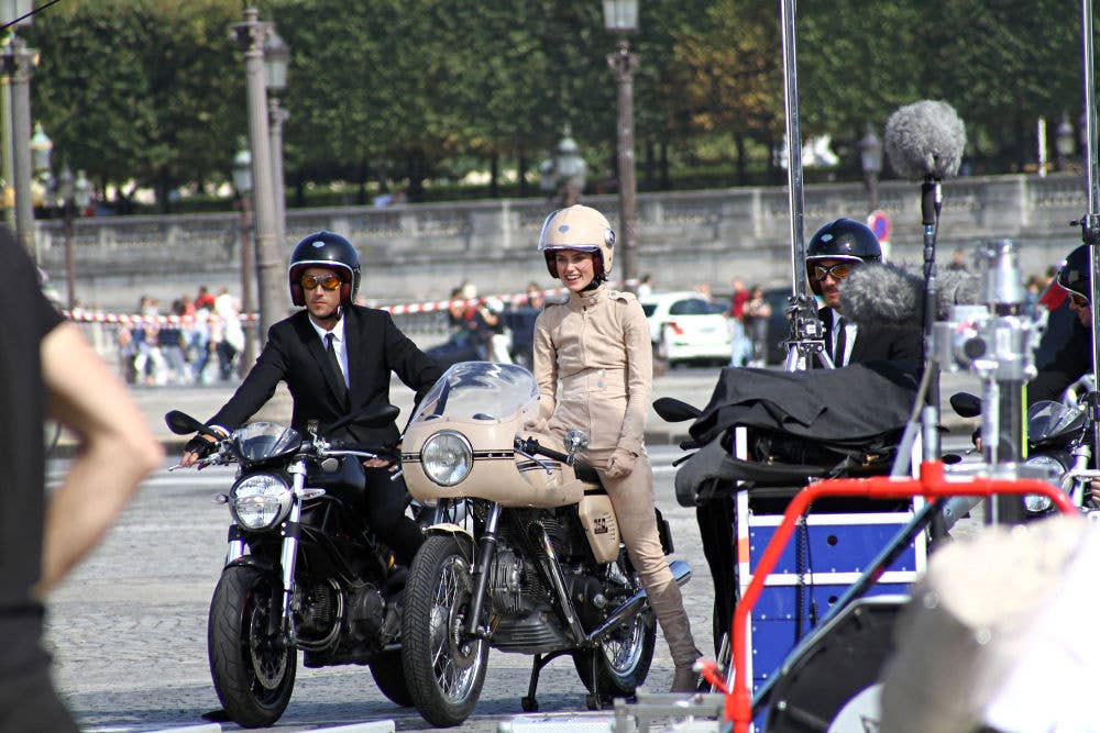 Keira Knightley on a Ducati for Chanel