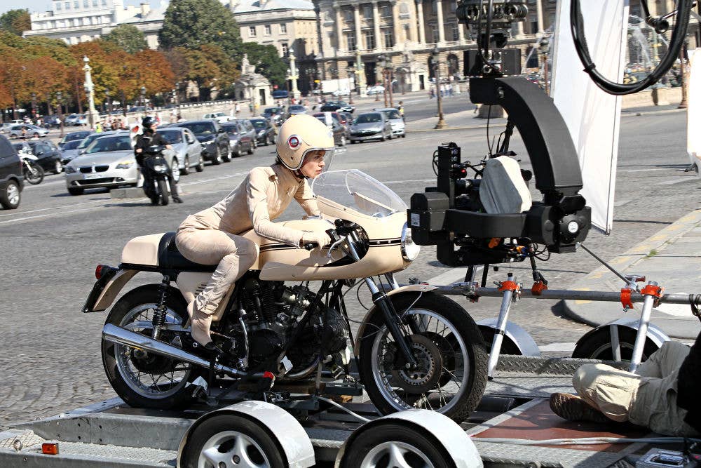 Keira Knightley on a Ducati for Chanel