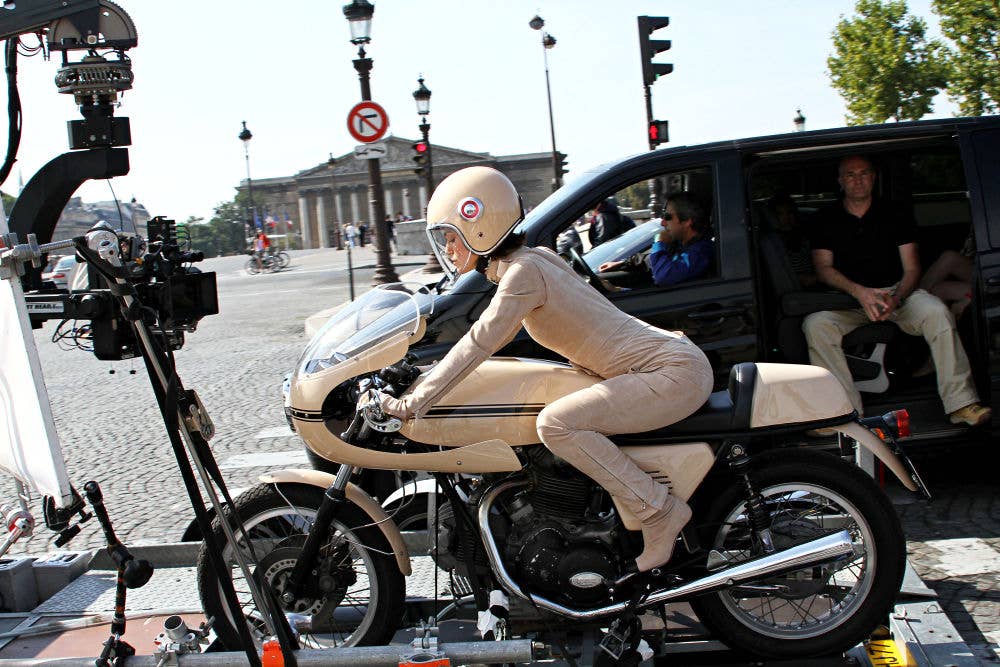 Keira Knightley on a Ducati for Chanel