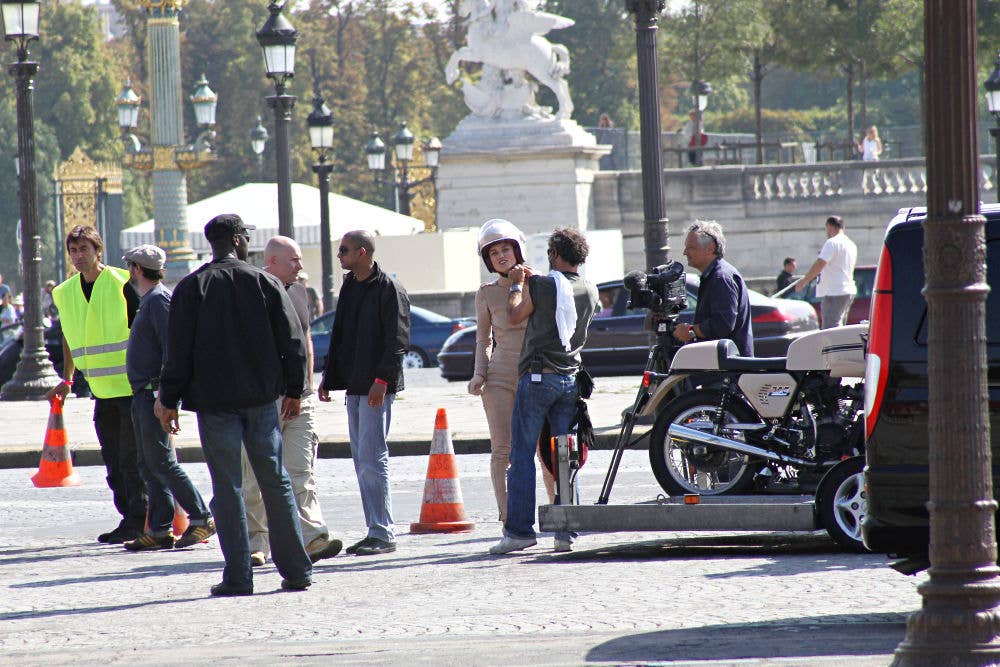 Keira Knightley on a Ducati for Chanel
