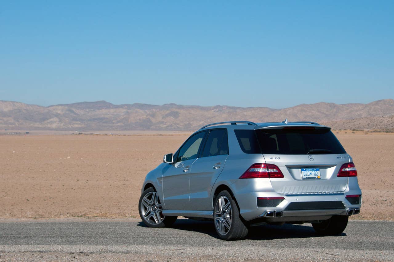 2012 Mercedes-Benz ML63 AMG rear 3/4 view