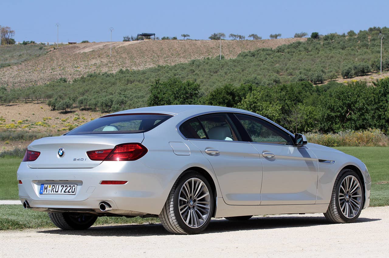 2013 BMW 6 Series Gran Coupe rear 3/4 view